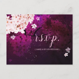 Avond Cherry Blossom Bruiloft Menu Keuze RSVP