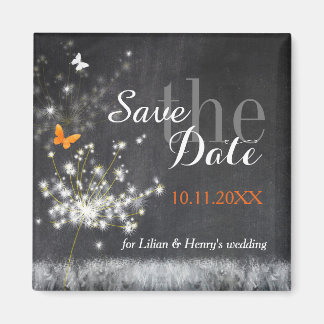 Avond Dandelions Wedding sparen de Datum Magneet