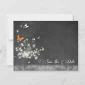 Avond Dandelions Wedding sparen de Datum Save The Date (Voorkant)