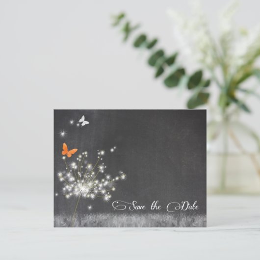 Avond Dandelions Wedding sparen de Datum Save The Date (Staand voorkant)