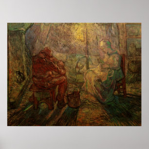 Avond - De Waakzaamheid door Vincent van Gogh Poster