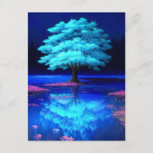 Avond door de Charming Blue Tree Briefkaart