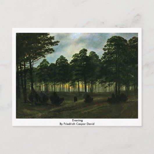 Avond door Friedrich Caspar David Briefkaart (Voorkant)