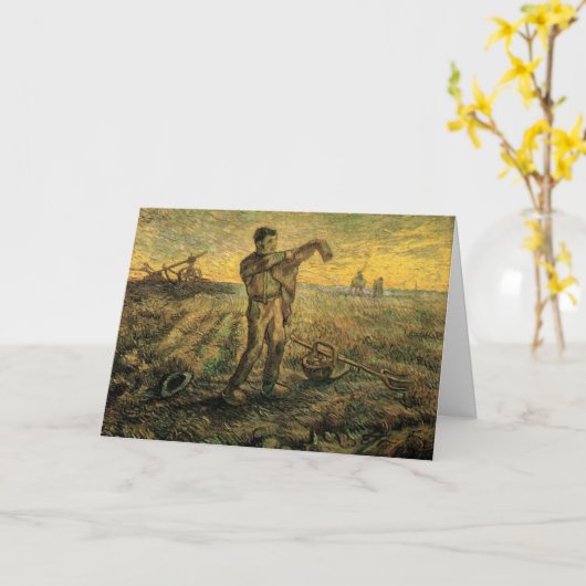 Avond - Eind van de Dag door Vincent van Gogh Kaart (Gele Bloem)