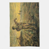 Avond - Eind van de Dag door Vincent van Gogh Theedoek (Verticaal)