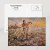 Avond, Eind van de Dag, Vincent van Gogh Briefkaart (Voorkant / Achterkant)