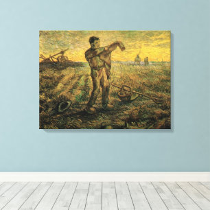 Avond - Einde van de Dag door Vincent van Gogh Canvas Afdruk