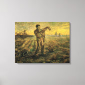 Avond - Einde van de Dag door Vincent van Gogh Canvas Afdruk (Voorkant)