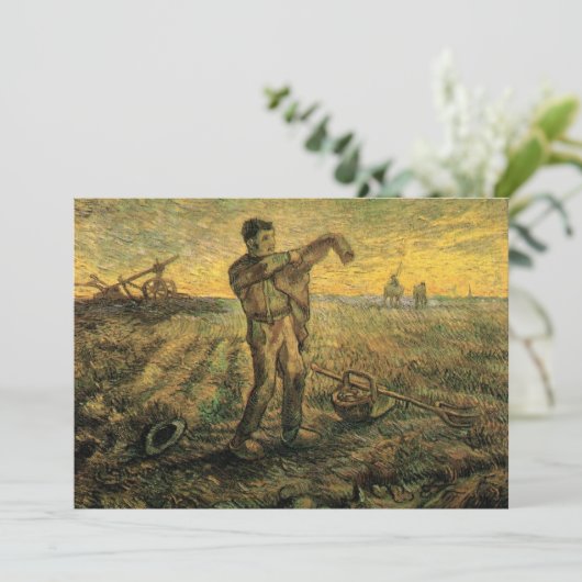 Avond - Einde van de Dag door Vincent van Gogh Kaart (Staand voorkant)