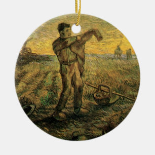 Avond - Einde van de Dag door Vincent van Gogh Keramisch Ornament