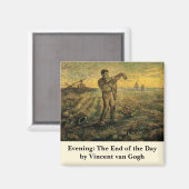Avond - Einde van de Dag door Vincent van Gogh Magneet (Voorkant / Achterkant)