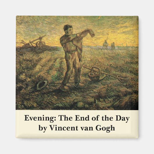 Avond - Einde van de Dag door Vincent van Gogh Magneet (Voorkant)
