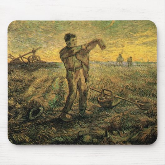 Avond - Einde van de Dag door Vincent van Gogh Muismat (Voorkant)