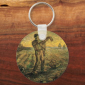 Avond - Einde van de Dag door Vincent van Gogh Sleutelhanger (Voorkant)
