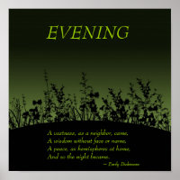 Avond; Emily Dickinson Poster