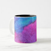 Avond Emotie lila mauve schemer abstract Tweekleurige Koffiemok (Voorkant links)