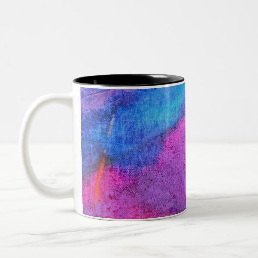 Avond Emotie lila mauve schemer abstract Tweekleurige Koffiemok (Links)