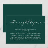 avond ervoor | Diep Blauwgroen groen repetitiedine Kaart (Voorkant / Achterkant)