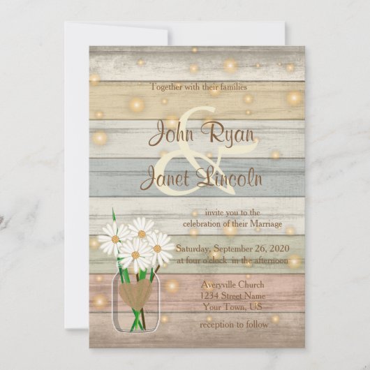 Avond Firefly Wedding Design Kaart (Voorkant)