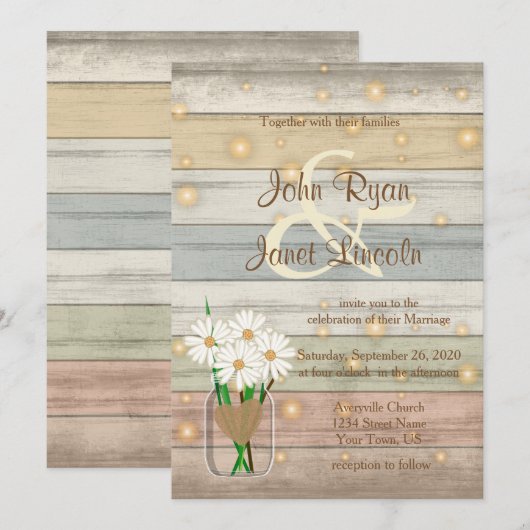 Avond Firefly Wedding Design Kaart (Voorkant / Achterkant)