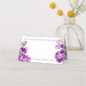 Avond geurende bouillon bloemen paarse bruiloft plaatskaartje (Achterkant)