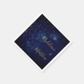 Avond Gouden Sterren Blauw Astrale Huwelijk Servet (Hoek)