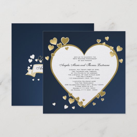 Avond Heart 50e Jubileum Kaart (Voorkant / Achterkant)