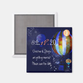 Avond Heet Luchtballons Weddenschap Save the Date Magneet (Voorkant / Achterkant)