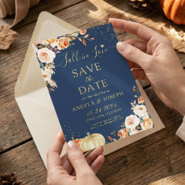 Avond Herfst in liefdesherfst Floral Wedding Save The Date