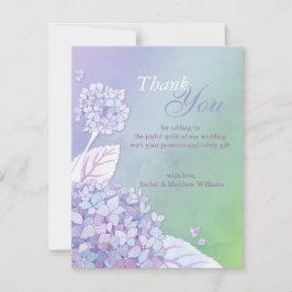 Avond Hydrangeas Ombre Wedding Hartelijk dank Bedankkaart