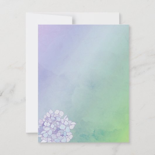 Avond Hydrangeas Ombre Wedding Hartelijk dank Bedankkaart (Achterkant)