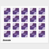Avond Hydrangeas Paarse bruiloft Vierkante Sticker (Vel)