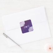 Avond Hydrangeas Paarse bruiloft Vierkante Sticker (Envelop)