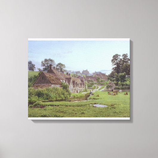 Avond in Arlington Row, Bibury, Gloucestershire Canvas Afdruk (Voorkant)