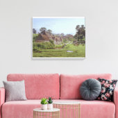 Avond in Arlington Row, Bibury, Gloucestershire Canvas Afdruk (Insitu (Woonkamer))