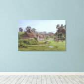Avond in Arlington Row, Bibury, Gloucestershire Canvas Afdruk (Insitu (Houten vloer))