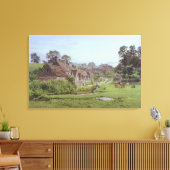 Avond in Arlington Row, Bibury, Gloucestershire Canvas Afdruk (Insitu (Woonkamer))