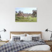 Avond in Arlington Row, Bibury, Gloucestershire Canvas Afdruk (Insitu (Slaapkamer))