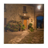 Avond in de oude heuvelstad tegeltje (Voorkant)