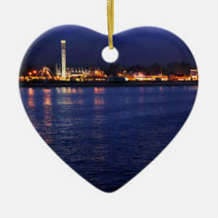 Avond in de Santa Cruz Boardwalk Keramisch Ornament