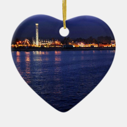 Avond in de Santa Cruz Boardwalk Keramisch Ornament (Voorkant)