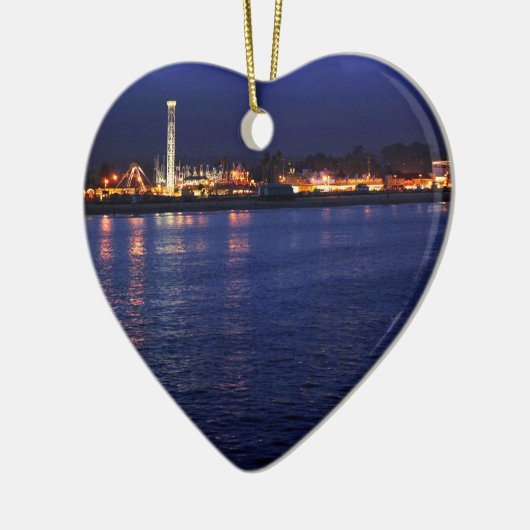 Avond in de Santa Cruz Boardwalk Keramisch Ornament (Links)