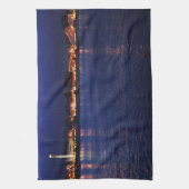 Avond in de Santa Cruz Boardwalk Theedoek (Verticaal)