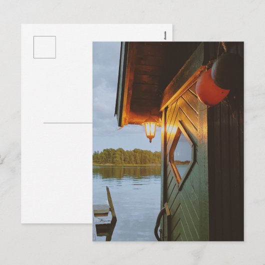 Avond in de sauna feestdagenkaart (Voorkant / Achterkant)