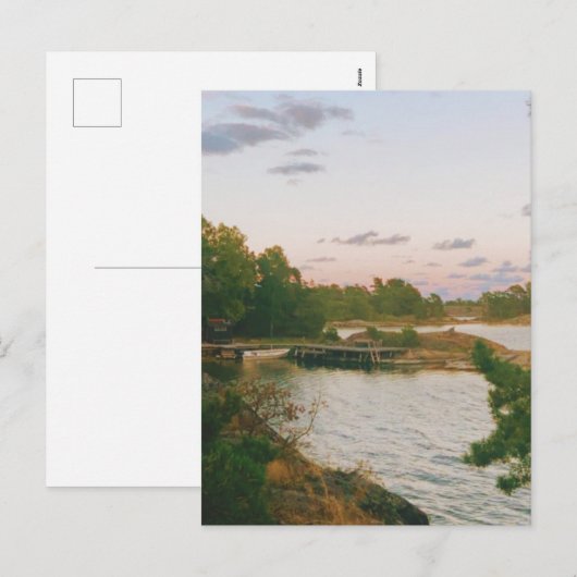 Avond in de Zweedse archipel Feestdagenkaart (Voorkant / Achterkant)