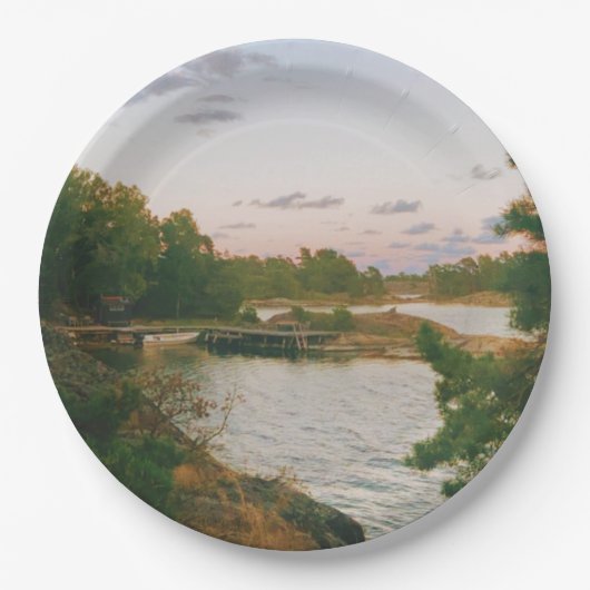 Avond in de Zweedse archipel Papieren Bordje (Voorkant)