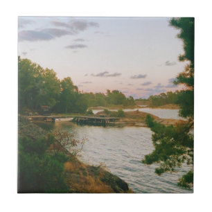 Avond in de Zweedse archipel Tegeltje