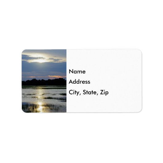 Avond in Folly River Address Label (Voorkant)