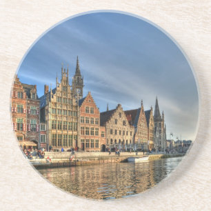 Avond in Gent Zandsteen Onderzetter