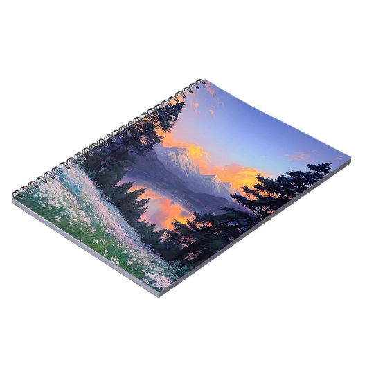 Avond in het Hidden Mountain Lake Notitieboek (Linkerzijde)